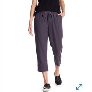 NEW Susina Linen Cropped Pants in Grey Meteor S